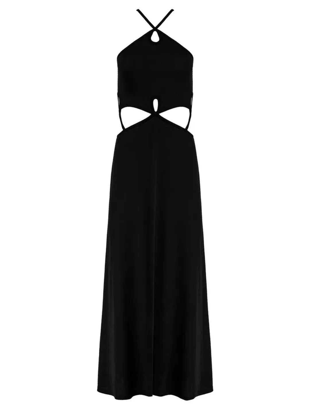 Christopher Esber Looped Cutaway Sleeveless Dress Black Size 8  for rent on The Volte - main image
