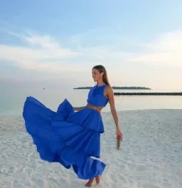 Aje Wave Cut Out Ring Midi Dress Blue Size 10 for rent on The Volte - image 2