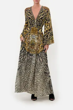 Camilla Kimono Sleeve Dress With Shirring Detail Armada Print Size S / AU 10 for rent on The Volte - image 1
