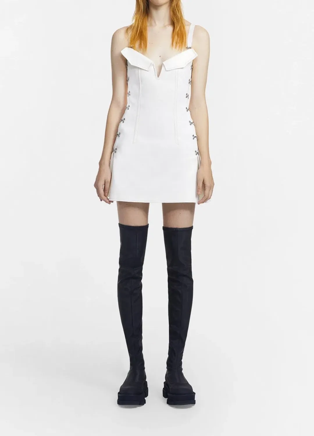 Dion Lee Accordion Pleat Mini Dress White Size 6 for rent on The Volte - main image