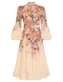 Zimmermann The Luminosity Buttoned Midi Dress in Morisot Cream Floral Print Size 2 / AU 12  for rent on The Volte - image 2