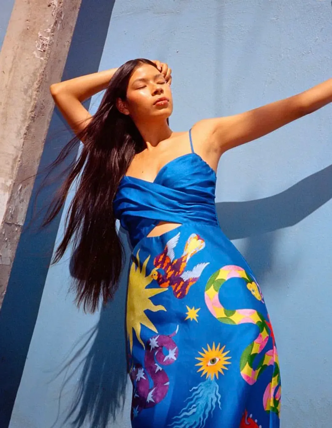 Alemais Guardian Midi Dress Blue Size 8 for rent on The Volte - main image