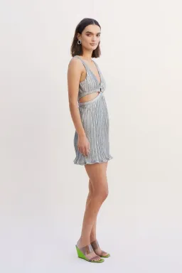 Suboo Ana Sleeveless Mini Dress Silver Size 8 for rent on The Volte - image 4