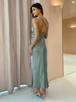 Shona Joy La Lune Asymmetrical Midi Dress Size 6 for rent on The Volte - image 2