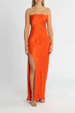 Bec & Bridge Lila Strapless Maxi Dress Blood Orange Size 10 for rent on The Volte - image 1