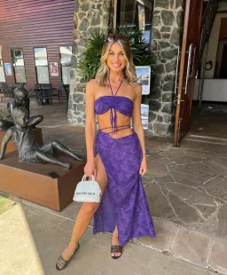 Arcina Ori Issi Set Top & Skirt Purple Size 8 for rent on The Volte - image 3