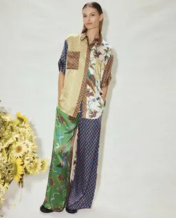Alemais Birdie Spliced Shirt & Pants Set Multi Print Size 16  for rent on The Volte - image 1