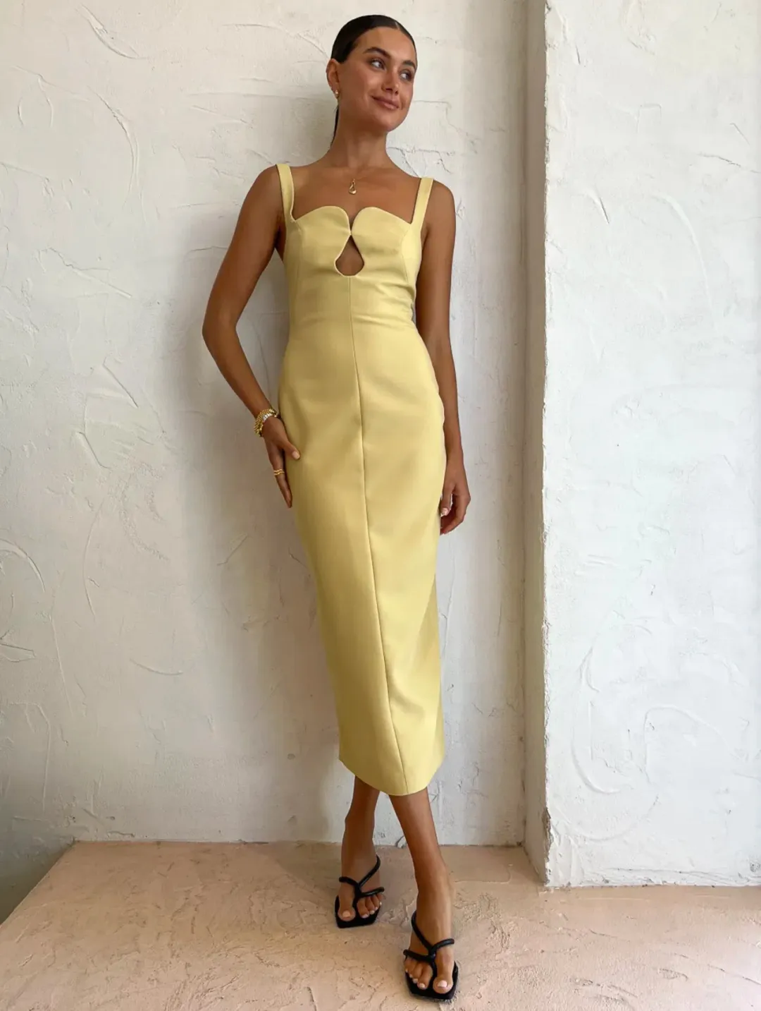 Camilla and Marc Brixton Midi Dress Yellow Size 8 for rent on The Volte - main image