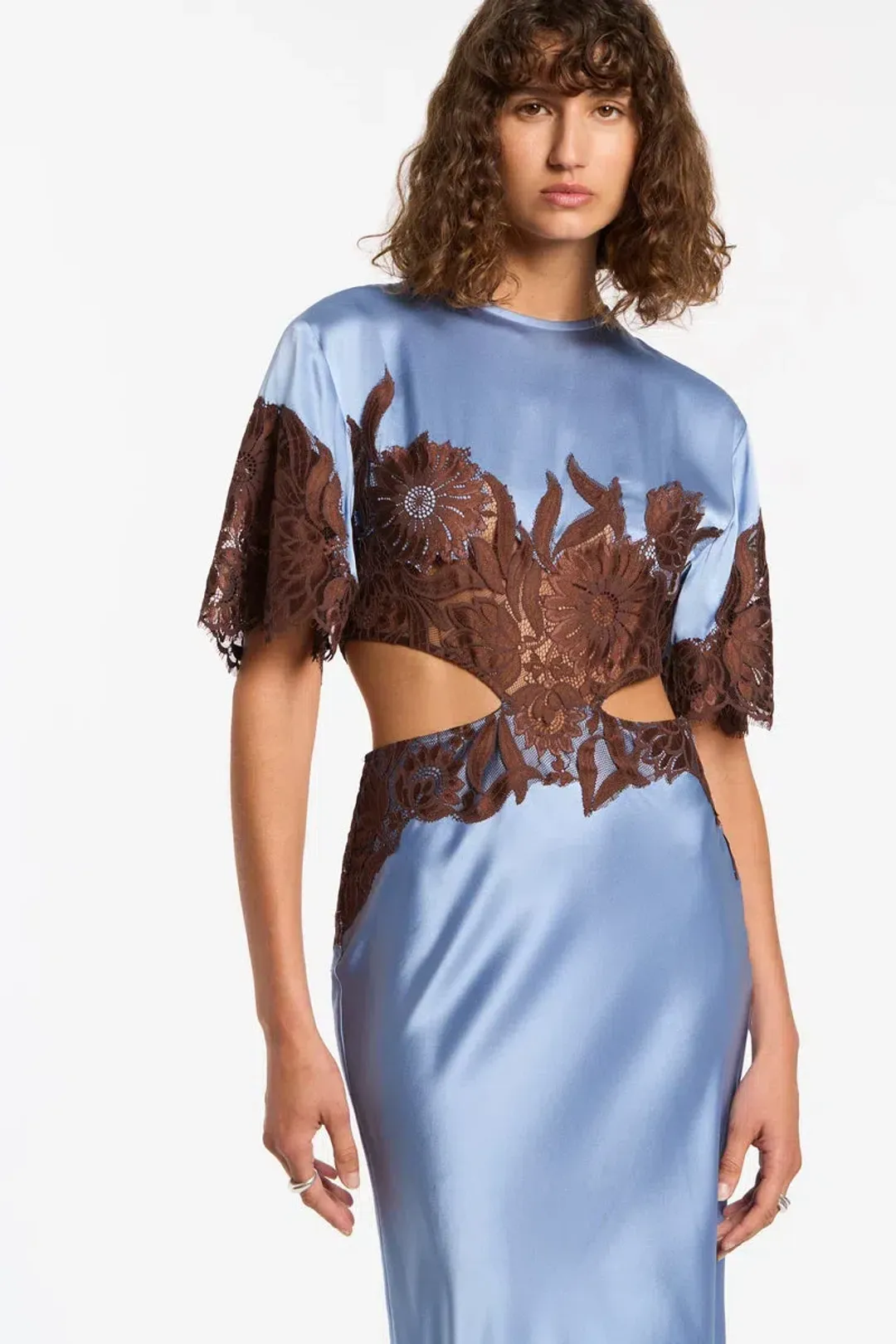 Sir the Label Danseurs Lace Cut Out Gown Blue Size 1/AU 10 for rent on The Volte - main image