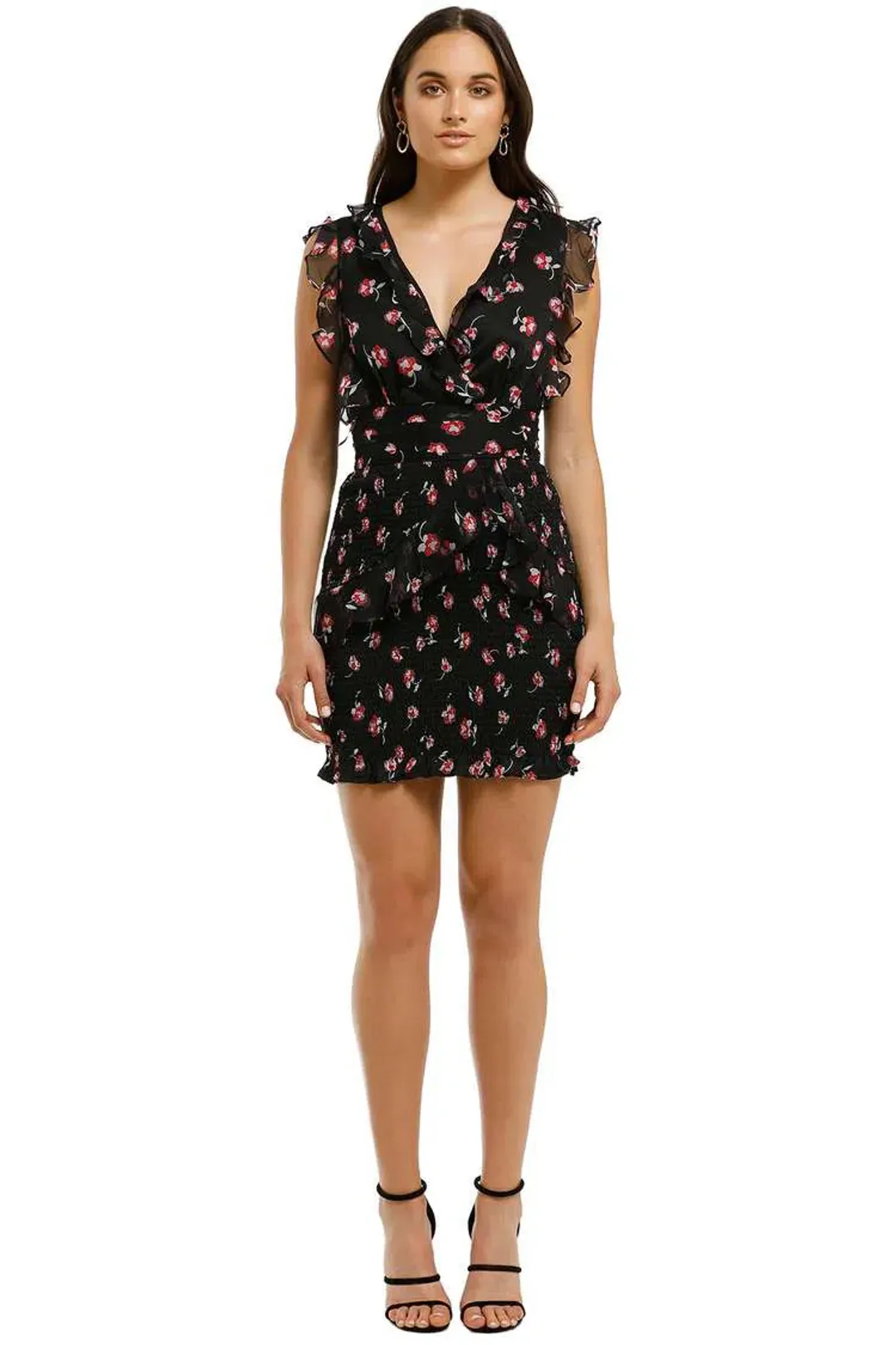 Talulah Incognito Mini Dress Black Print Size M/AU 10  for rent on The Volte - main image