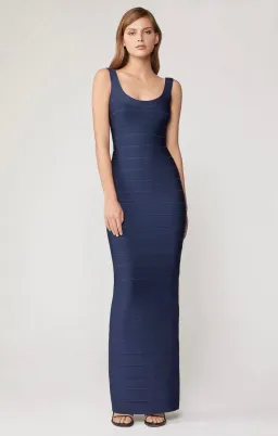 Herve Leger Navy Round Neck Gown Size XXS/AU 4 for rent on The Volte - image 1