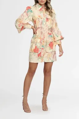 Significant Other Odessa Dress Picnic Peonies Multi Print Size 8 for rent on The Volte - image 1