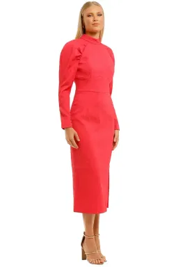 Rebecca Vallance Martini LS Midi Dress Pink Fuschia Size 10 for rent on The Volte - image 2