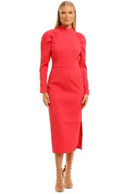 Rebecca Vallance Martini LS Midi Dress Pink Fuschia Size 10 for rent on The Volte - image 1