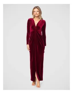 Pilgrim Lundi Dress  Burgundy Velvet  Size 10 for rent on The Volte - image 1