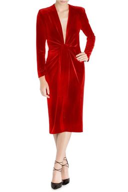 Carla Zampatti Flame Velvet Dress Red Size 8 for rent on The Volte - image 1