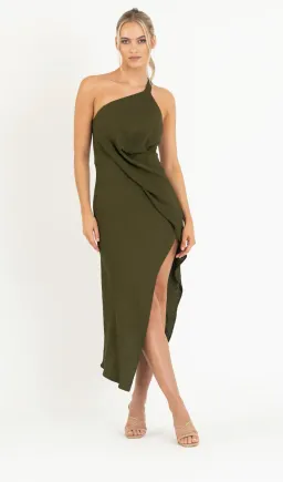 One Fell Swoop Harlequin Dress In Olive Line Size 10 for rent on The Volte - image 1