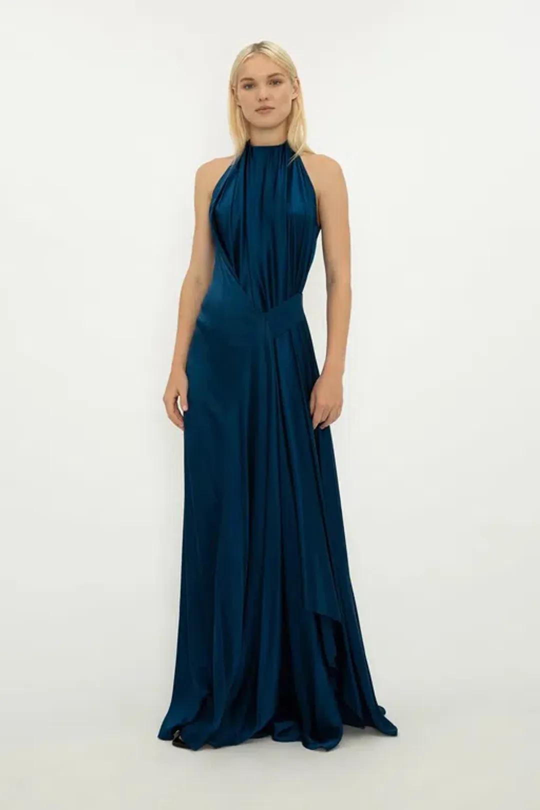 Bianca Spender Prussian Silk Isabella Gown Navy Size 14 for rent on The Volte - main image