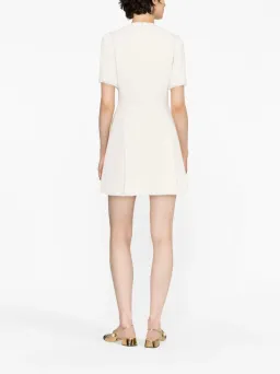 Maje Button Embellished Tweed Minidress White Size 6 for rent on The Volte - image 2