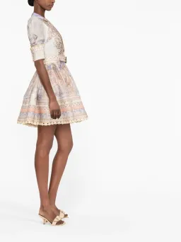  Zimmermann High Tide Mini Shirt Dress Odyssey Print Size 0 / Au 8 for rent on The Volte - image 3