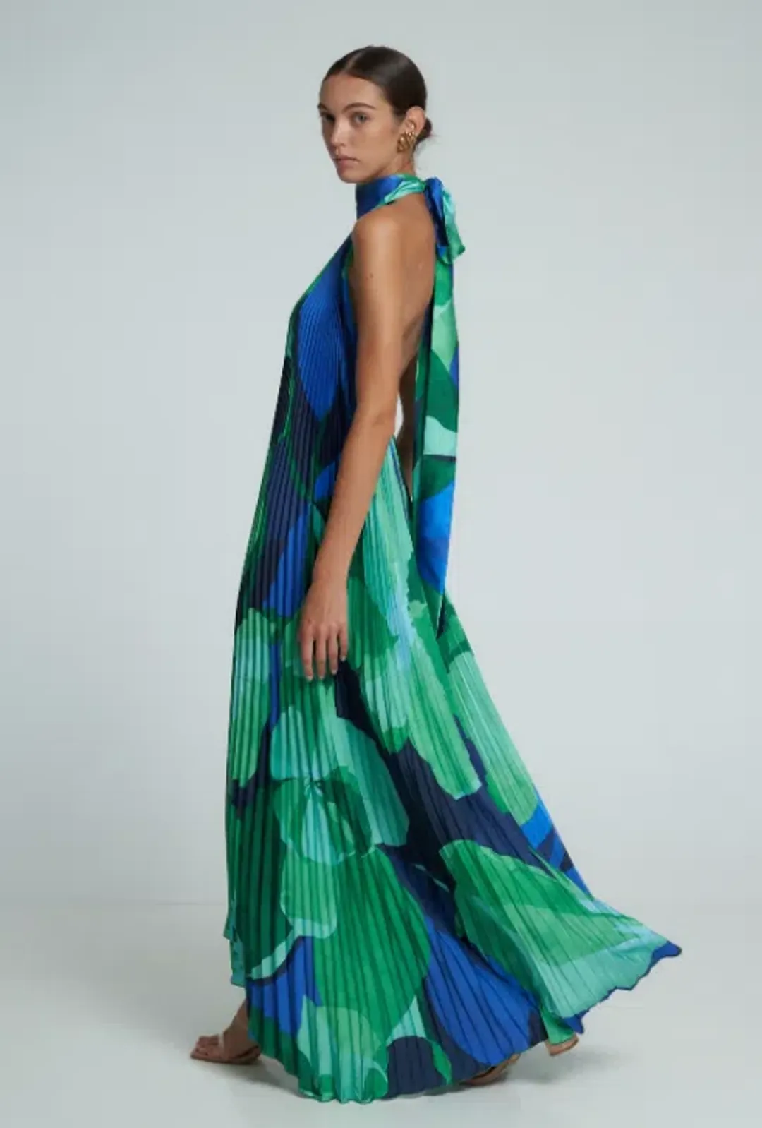 L'Idee Opera Gown Capri Green Size 6  for rent on The Volte - main image