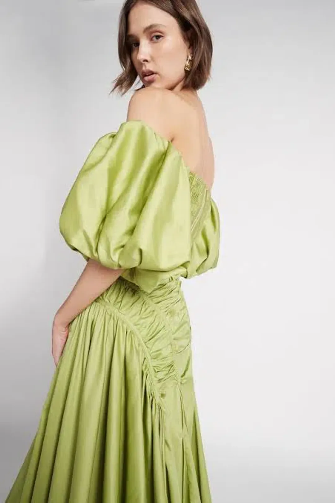 Aje Siren Cropped Top and Midi Skirt Set Green Size 4 for rent on The Volte - main image