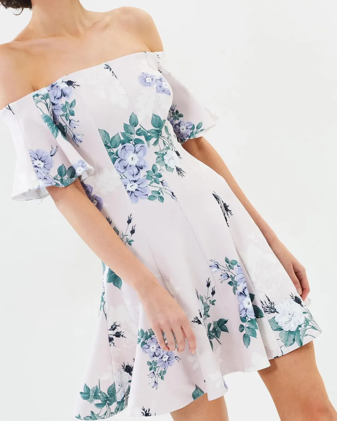 Lover Petunia Off Shoulder Mini Dress Floral Size 6 for rent on The Volte - main image