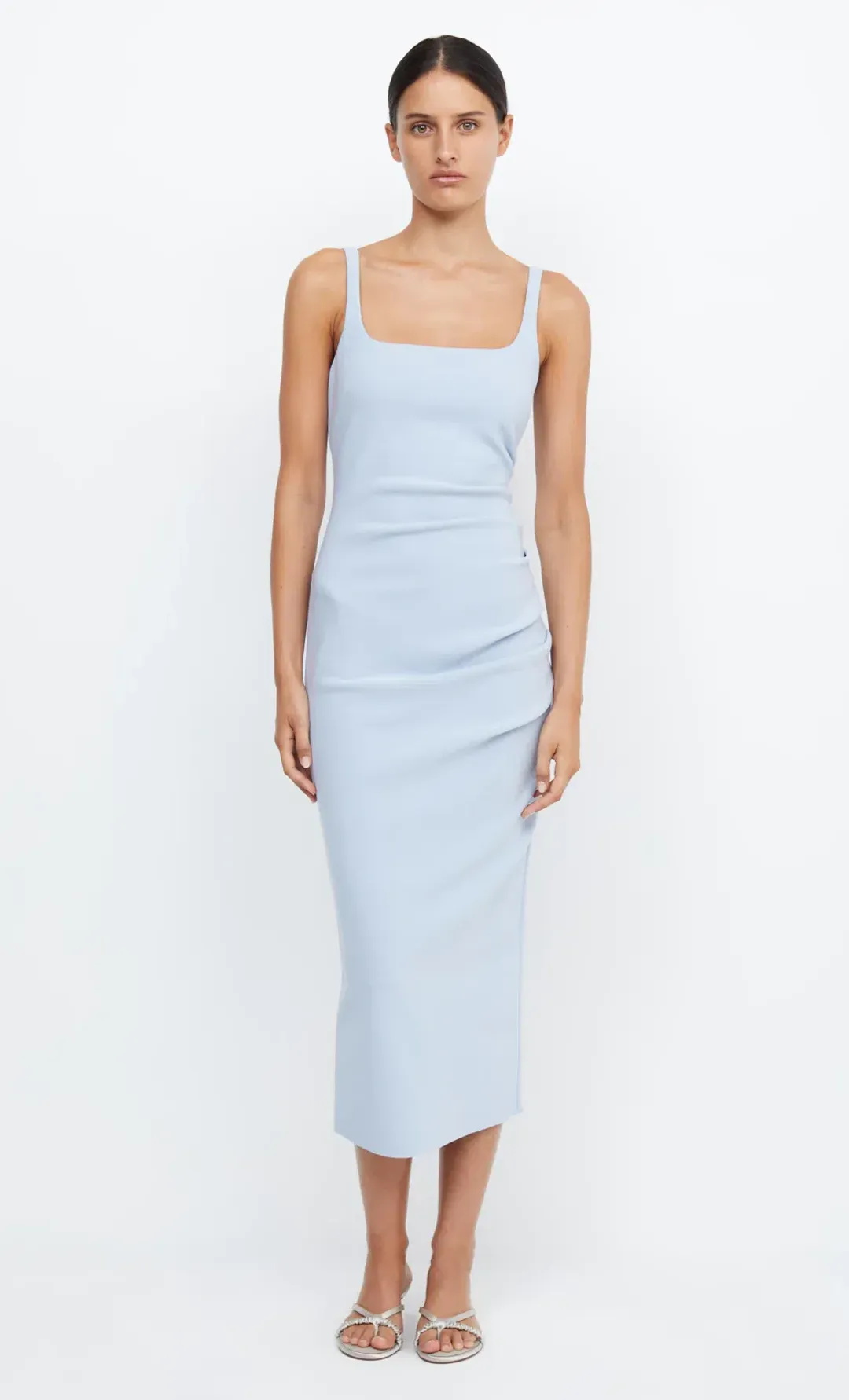 Bec & Bridge Be Mine Square Neck Dress Dusty Blue Size 6 for rent on The Volte - main image