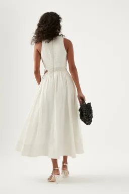 Aje New Catara Sequin Midi Dress Ivory Size AU 10 for rent on The Volte - image 3