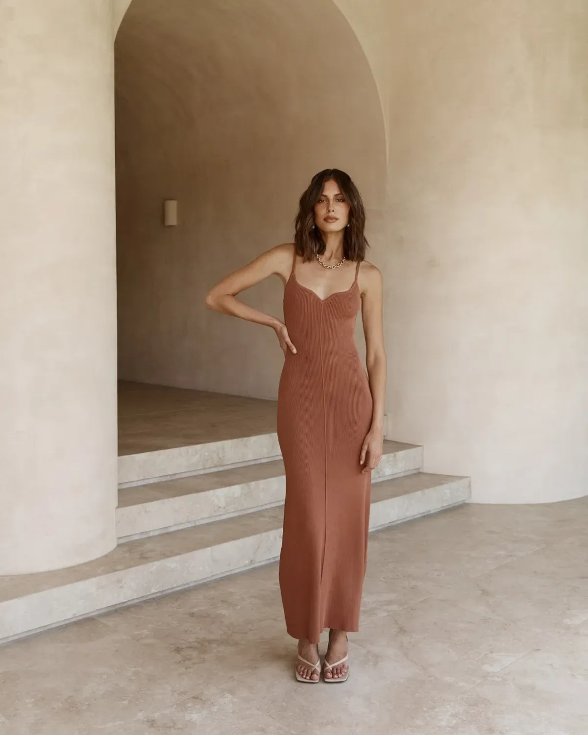 DISSH Koko Knit Dress in Brown Size S / AU 8 for rent on The Volte - main image