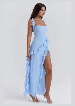 House Of CB Ariela Ruffle Dress Blue Size 8 for rent on The Volte - image 1
