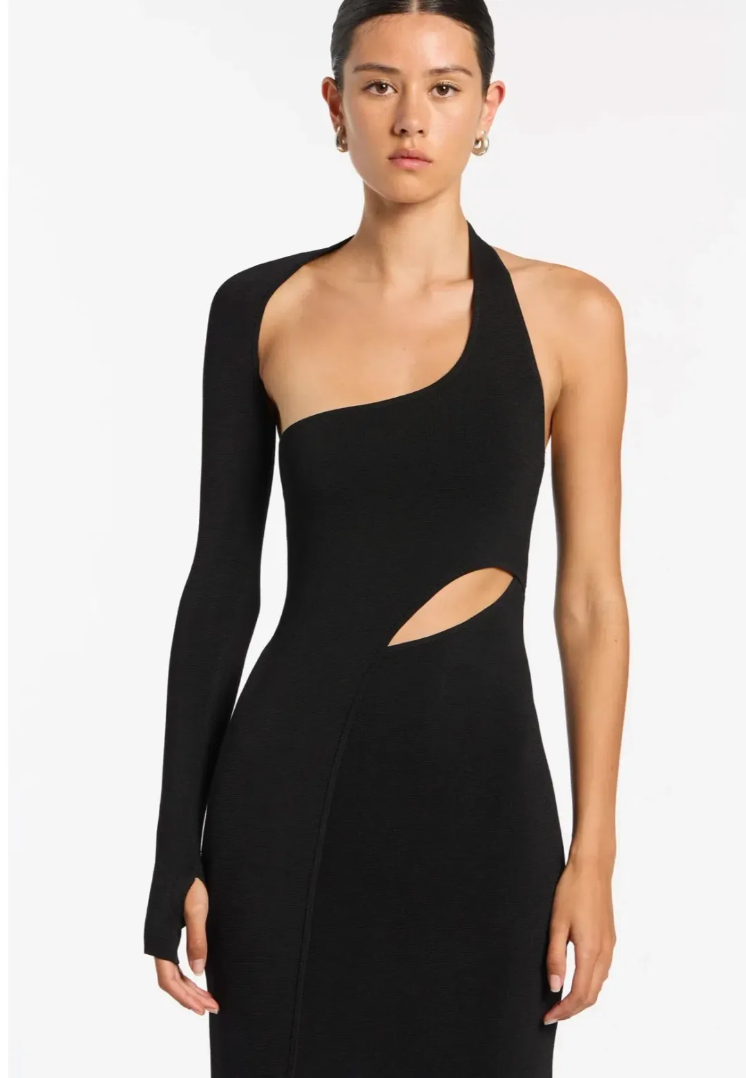 Sir the Label Manifesto Sleeve Midi Dress Black Size 10 for rent on The Volte - main image