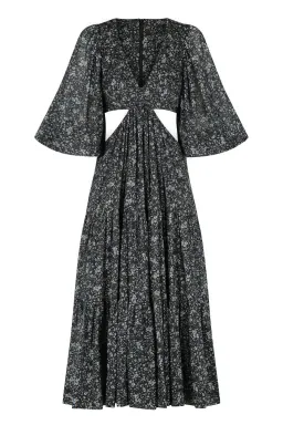 Shona Joy Denise Pin Tuck Cut Out Balloon Sleeve Midi Dress Floral Size 10 for rent on The Volte - image 4