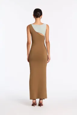 Sir The Label Nadja Cut Out Midi Dress in Cinnamon Size 1 / 8 AU  for rent on The Volte - image 2