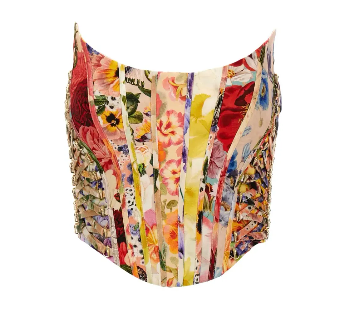 Zimmermann Wonderland Floral Corset Floral Size 1 / AU 10 for rent on The Volte - main image