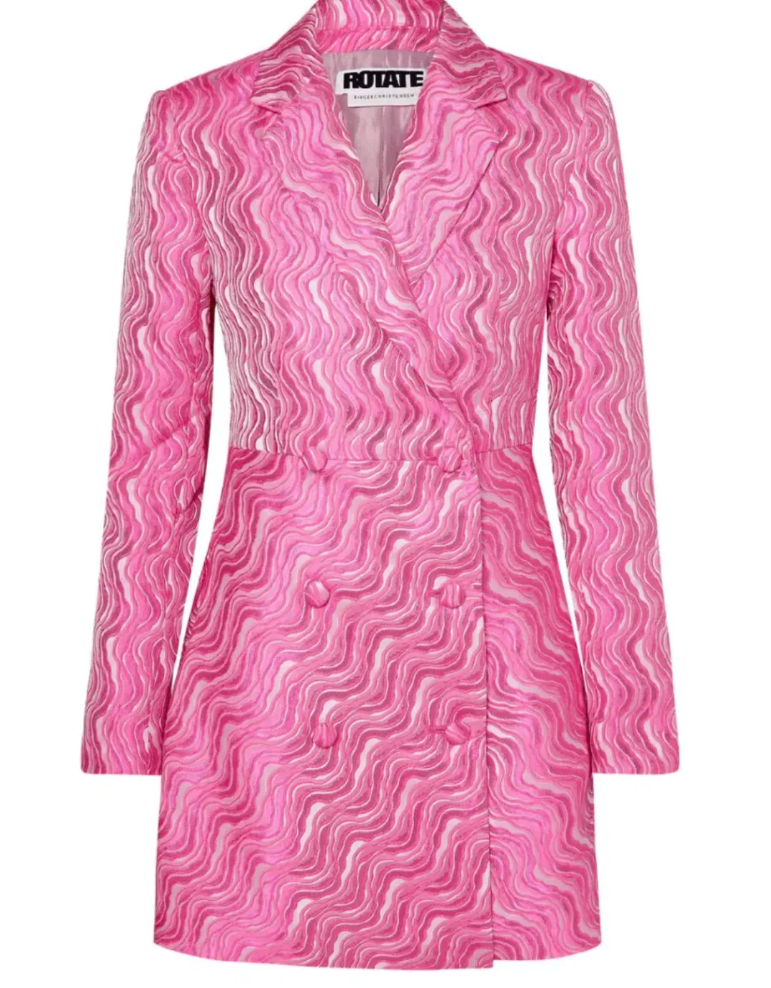 Rotate By Birger Christensen No. 23 Jacquard Blazer Mini Dress in Bubblegum Pink Size 12 for rent on The Volte - main image