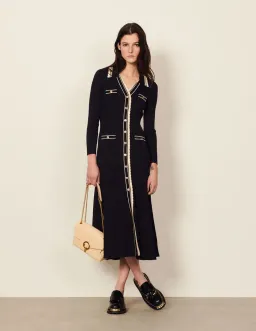 Sandro Paris Alexandrine Ribbed Knit Shirtdress Size 40 / AU 10 for rent on The Volte - image 1