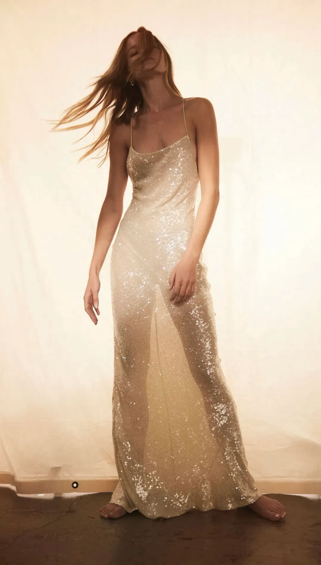 Rat & Boa Olympia Sequin Maxi Dress Ivory Size XS / AU 6 for rent on The Volte - main image