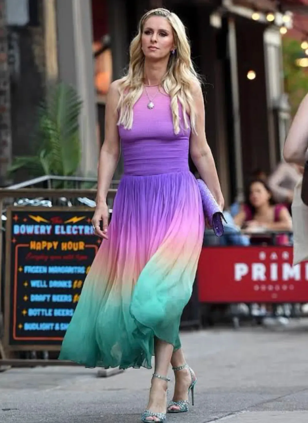 Zimmermann Cira Shirred Midi Dress Green Purple Ombre Size 1 / AU 10 for rent on The Volte - main image