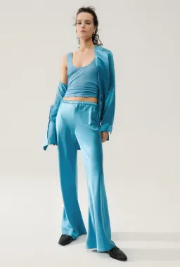Silk Laundry Bias Cut Pants Lake Blue Size AU 8 for rent on The Volte - image 1