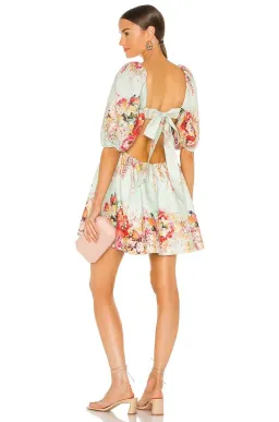Zimmermann The Mae Cut Out Mini Dress in Mint Florasize 3 /Au  for rent on The Volte - image 2