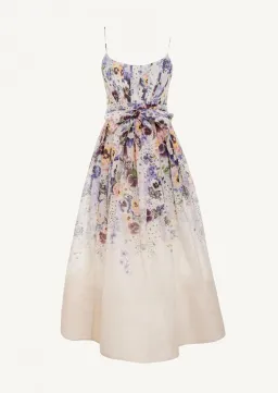 Zimmermann Tama Corset Linen and Silk Midi Dress Floral Size 1 / AU 10 for rent on The Volte - image 3