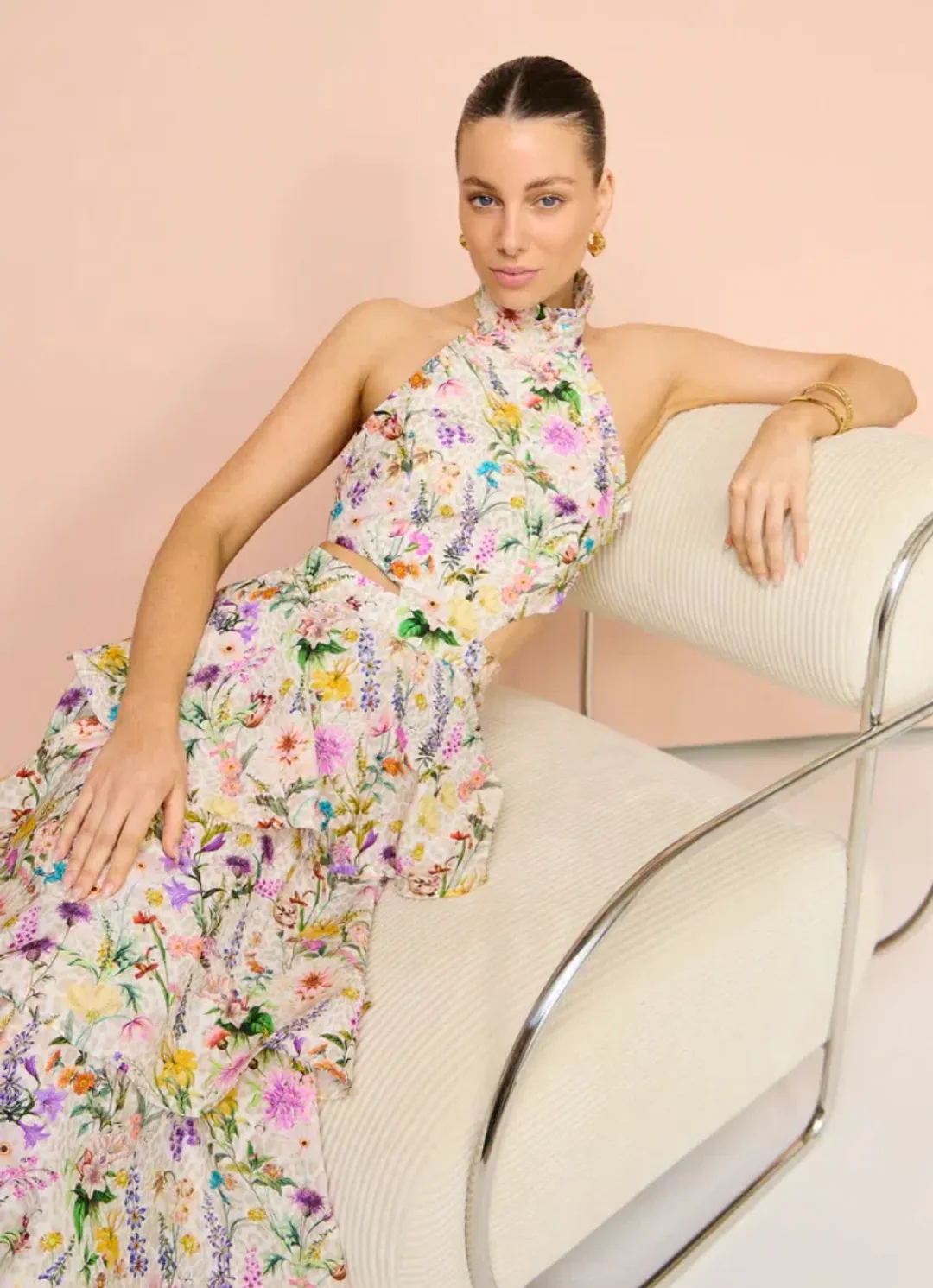 Aqua Blu Heather Maxi Dress in Jardine Floral Print Size L / AU 12 for rent on The Volte - main image