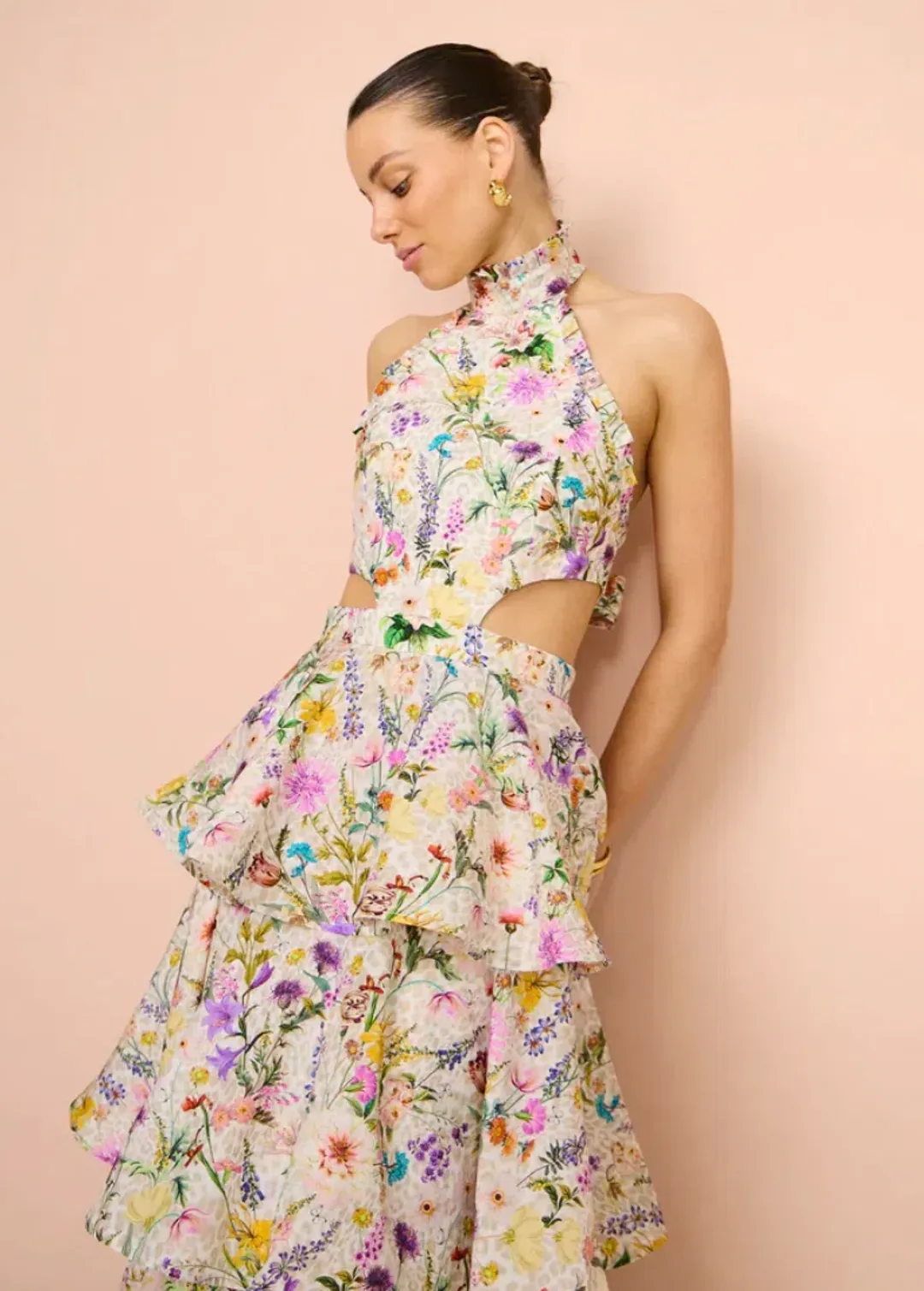 Aqua Blu Heather Maxi Dress in Jardine Floral Print Size L / AU 12 for rent on The Volte - main image