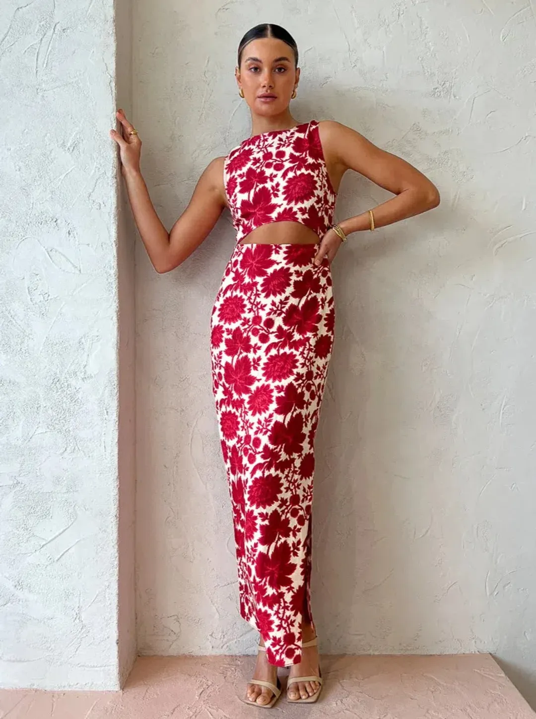 Sir the Label Cinta Cut Out Midi Dress Floral Size 1 / AU 8 for rent on The Volte - main image