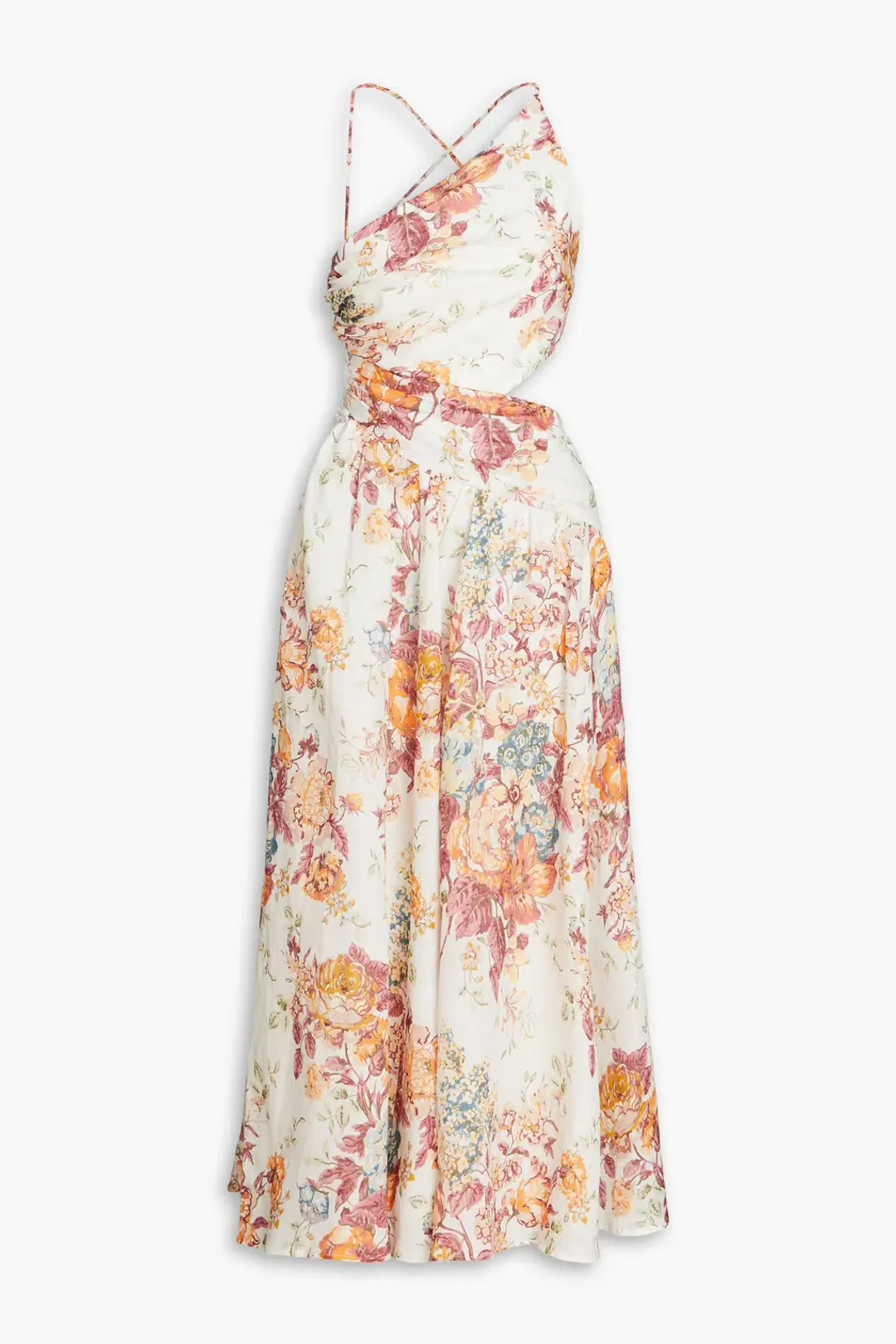 Zimmermann The Pattie Asymmetric Dress in Cream Floral Size 2/AU 12 for rent on The Volte - main image