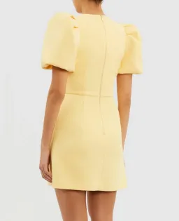 Rebecca Vallance  Chloe Bow Mini Dress  Lemon Yellow Size 8 for rent on The Volte - image 3