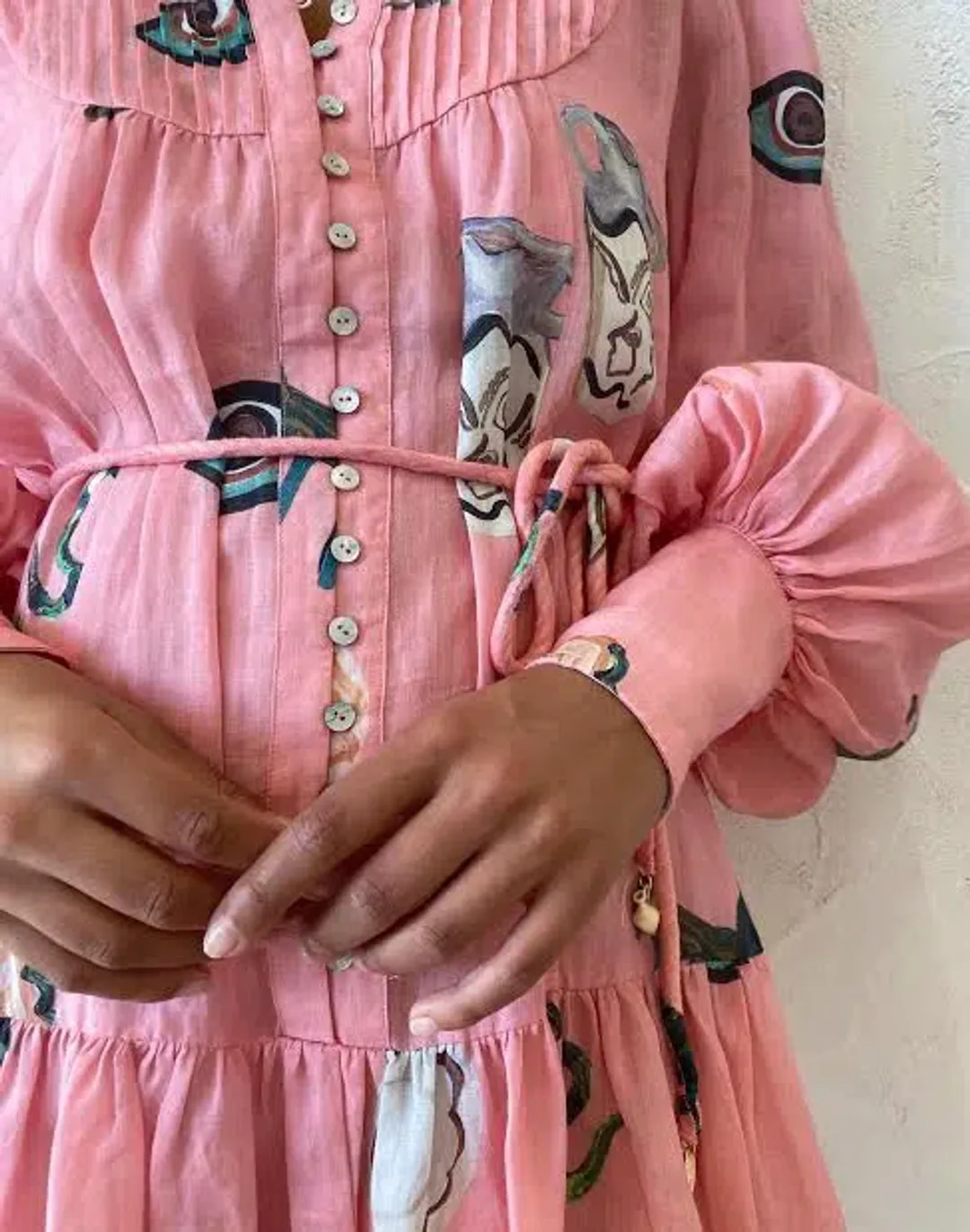 Alemais Cleo Smock Mini Dress in Pink Size 8 for rent on The Volte - main image