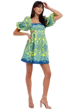 Zimmermann Nina Cut Out Mini Dress Lime Size 12 for rent on The Volte - image 1