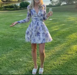 Zimmermann The Lyrical Cross Over Mini in Blue Iris Cream Size 0 (6-8)  for rent on The Volte - image 3